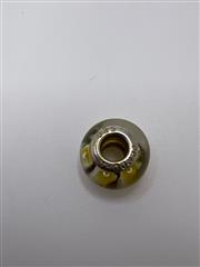 PANDORA YELLOW AND WHITE STRIPES EUROPEAN BEAD CHARM